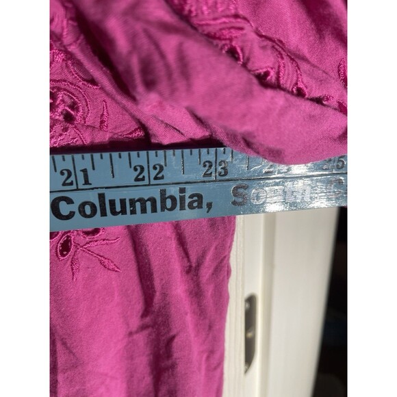 Denim 24/7 Silk Embroidered Floral Crochet Magenta Office Casual 16w Boho - Picture 8 of 12